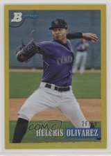 2021 Bowman Heritage Prospects Gold Chrome Refractor 26/50 Helcris Olivarez 0nr3