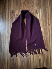 RALPH LAUREN POLO BURGUNDY SCARF/ WOOL