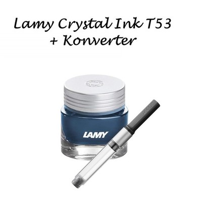 LAMY Tinte benitoite crystal ink 30 ml Tinten Glas Fass T53 + Konverter z27 SET