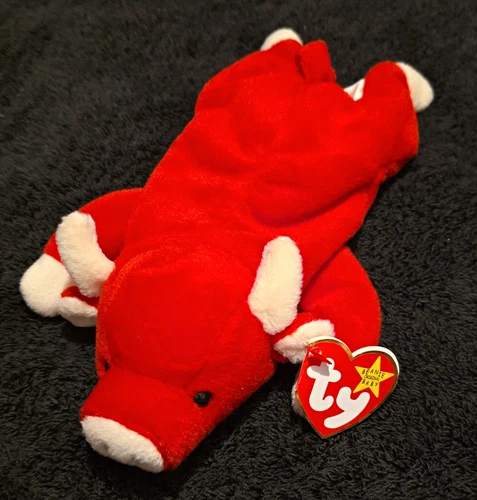 Ty Beanie Babies Snort Red Bull Plush Vintage 1995 Ages 3+ (3-4 Years)