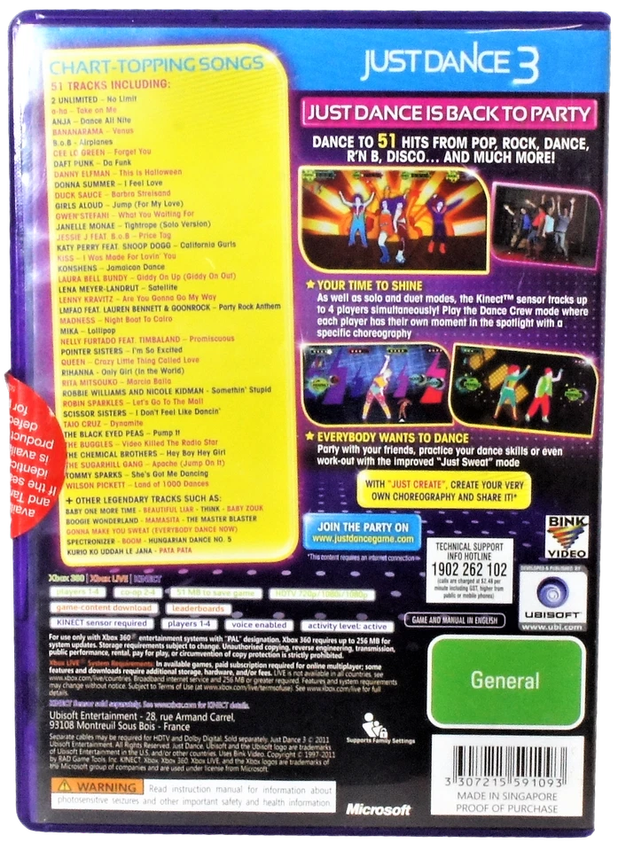 Just Dance 3 XBOX 360 PAL *Sealed* XBOX360 - Image 3 of 3