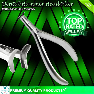 Dental Slim Hammer Head Pliers - Serrated Tip For NITI Wire Forming & Cinch Back (Orthodontic)