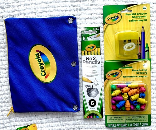 Crayola Bundle - CanvasPencil/Crayon Pouch + No.2 Pencils + Sharpener + Erasers - 第 1/4 張圖片
