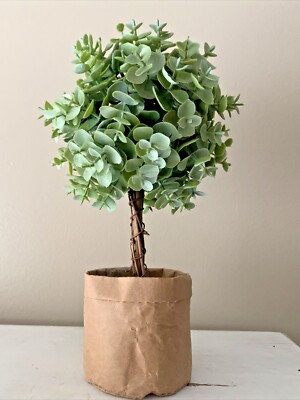 TOPIARY Unique Faux eucalyptus plant tree farmhouse Bag Style Bottom 10    tb