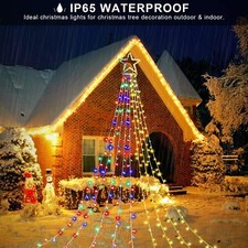 Color Changing Christmas Decoration Star String Lights Outdoor,317 LED 16.4Ft,
