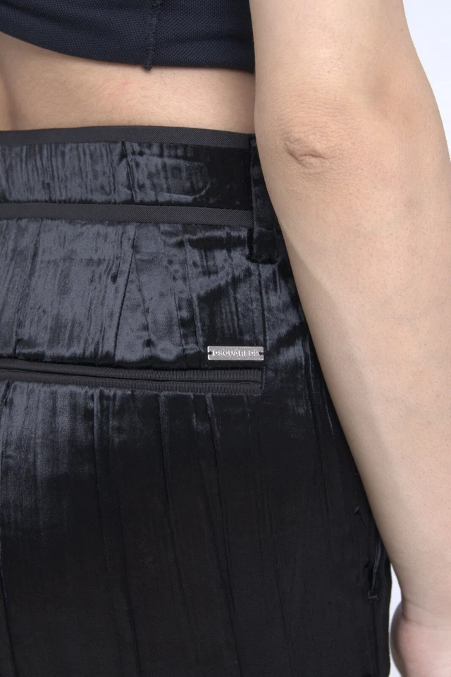 Pantalones DSQUARED2 Negro Viscosa Super Acampanado Cintura Alta Pantalón IT38/US4/XS 1340usd Foto 4 de 4