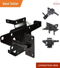 Self-Locking Gate Latch Heavy Duty Steel Post Mount Automatic Lock Fence Hard...