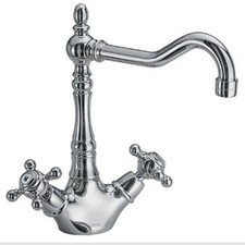 Robinet Évier Cuisine Bec Haut Antique Mélangeur Lavabo Chromé JH-1693