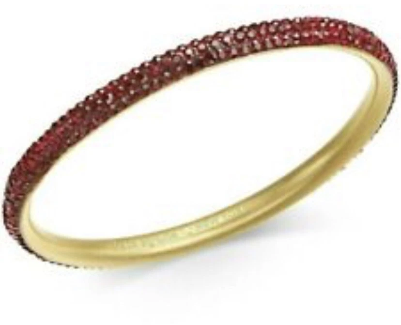 BRACCIALE BRACCIALETTO ABBAGLIANTE Kate Spade cristallo rosso $68 C5