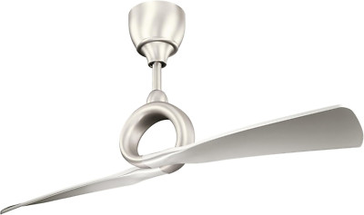 Brushed Nickel 54'' 2-Blade Ceiling Fan with Remote for Bedroom or Living Room
