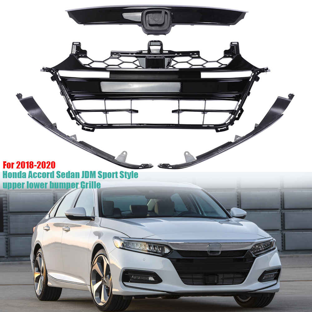 For 2018-2020 Honda Accord Sedan Sport Style Front Bumper Grille Replacement
