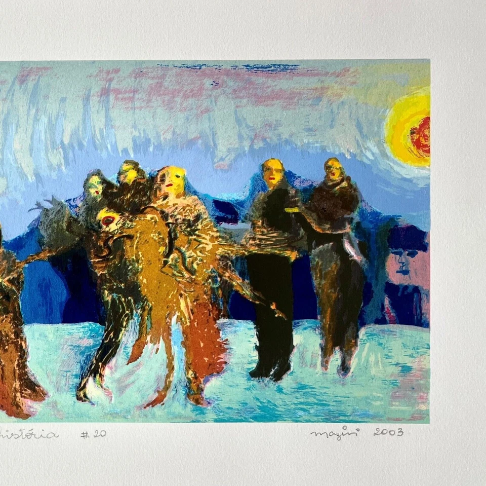 CHANTALE MAZIN Mujer Mexicana Artista Original Firmado a Mano Serigrafía en Color Foto 3 de 3