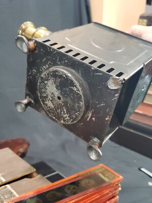 Antique Oil Lamp Magic Lantern Laterna Magica Gloria With 36