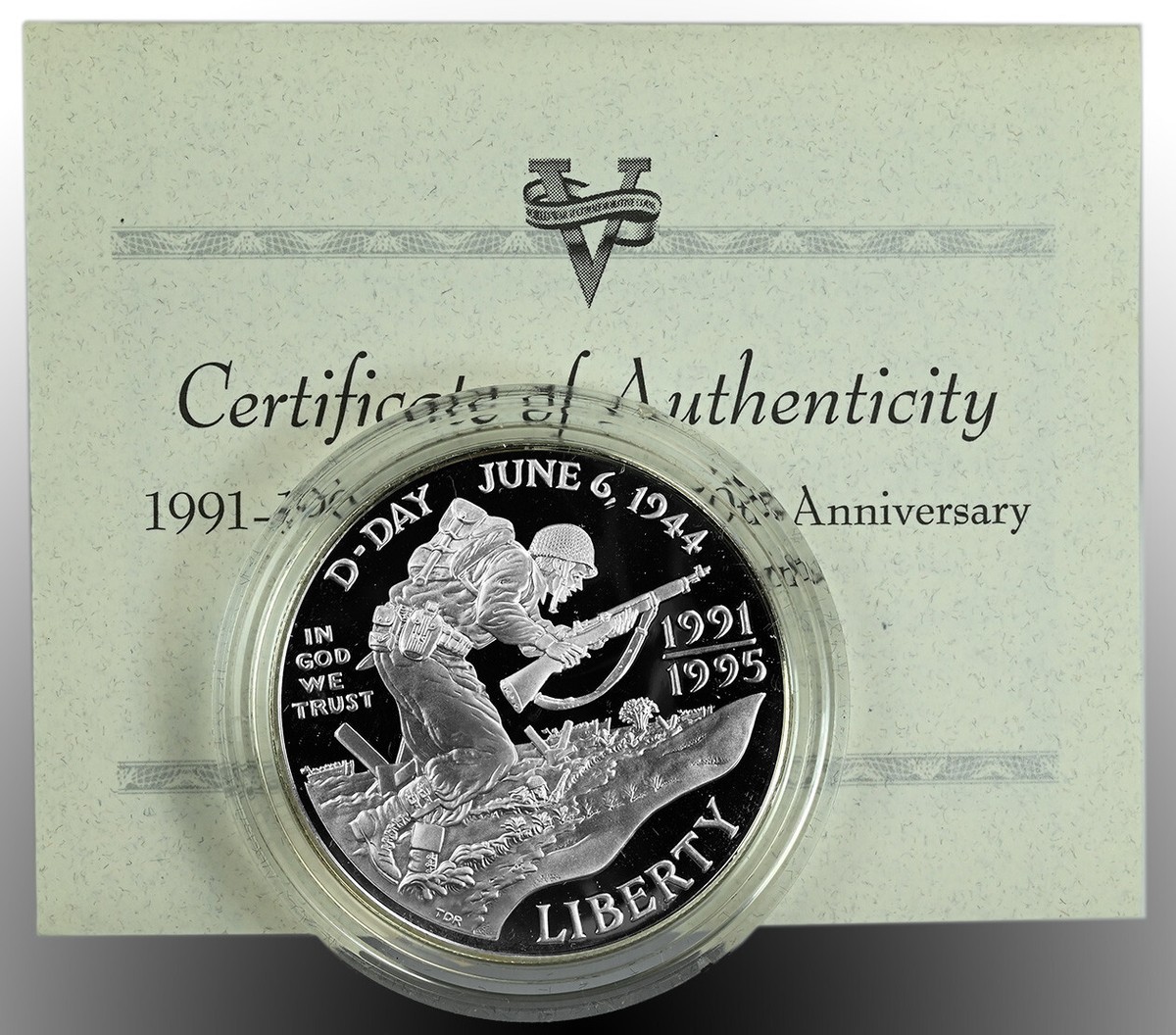 US 1993-W Silver WWII 50th Anniversary D-Day Commemorative