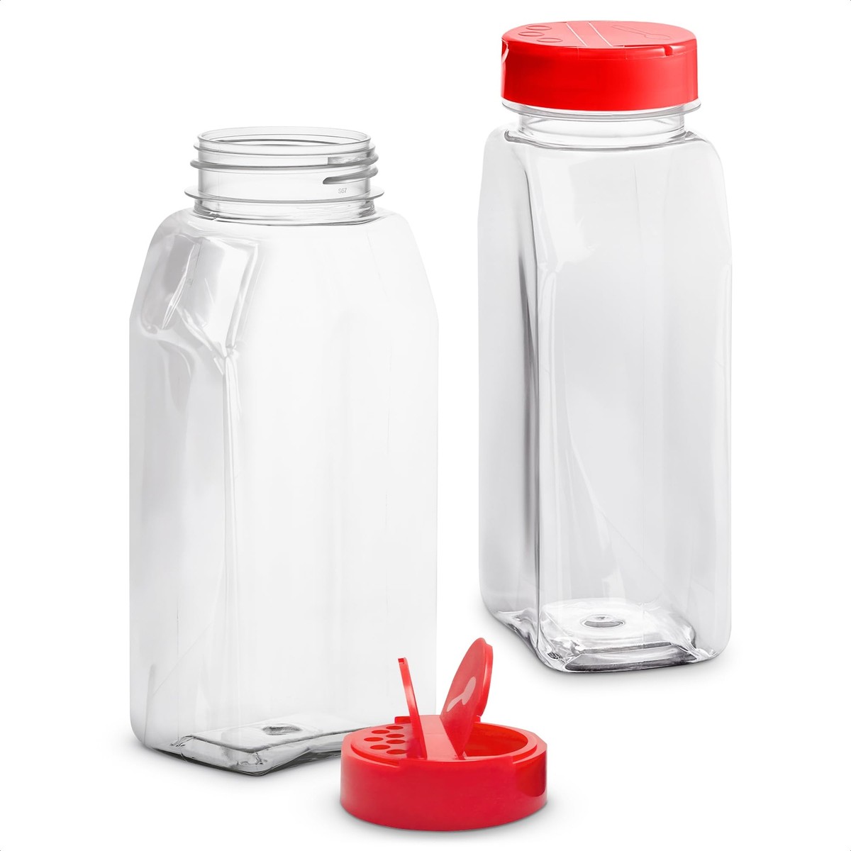 Pcs Spice Jars With Shaker Lids 32 Oz Candy Jar Clear Plastic