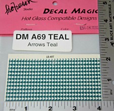 2" x 4" DECAL MAGIC PAPER TEAL ARROWS PATTERN WORKS WITH ANY COE