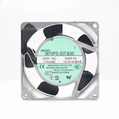 NMB 3610PS-20T-B30 AC 200V 13/10W 90*90*25mm 1~ Axial cooling fan Ball bearing