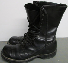 Vtg Corcoran 1500 Jump Boots Mens Sz 7 1/2 D Black Leather Cap Toe USA made 10"