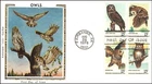 Owls Conservation Species Wildlife Birds Combo USA Colorano Silk FDC 1978
