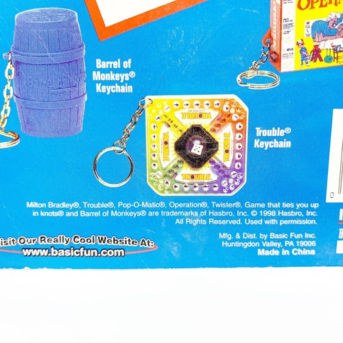 Vintage Basic Fun Twister Game Keychain Item 5370 New Sealed MB