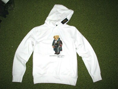 Men's $168 (XXL) POLO-RALPH LAUREN Tuxedo Bear White Hoodie Sweatshirt |  eBay
