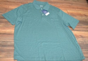 Croft /& Barrow Easy Care Interlock Polo Short Sleeve Shirt Big /& Tall Blu Pine