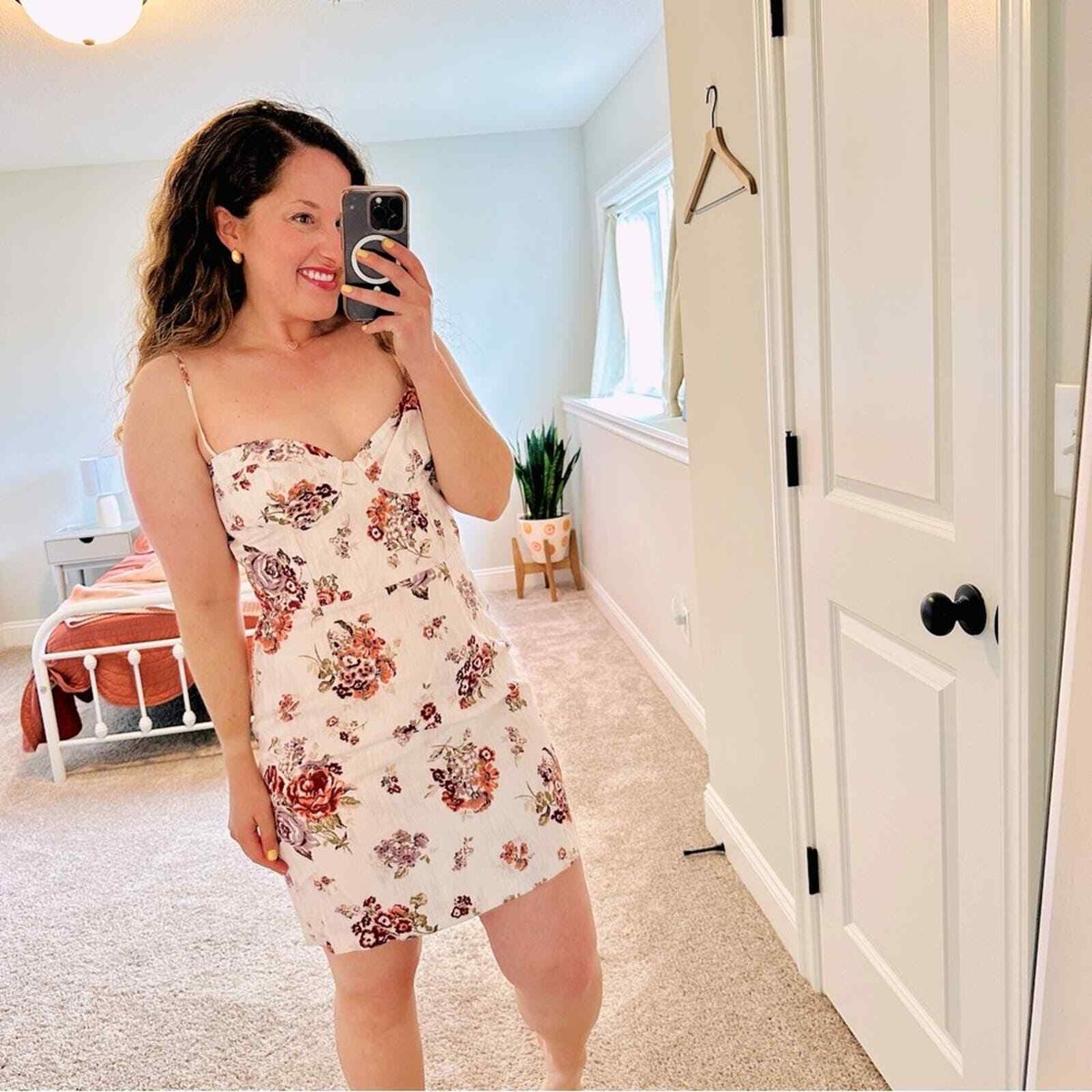 mini cut dress Cutout Front Mini Dress IVORY / L