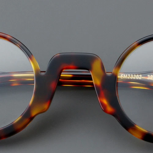 Classic Acetate Round Eyeglasses Men Women Clear Lens Fashion Glasses Frames New - Picture 7 of 28