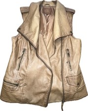 Mob Wife Chelsea & Violet Faux Leather Vest Brown Size L Edgy Grunge
