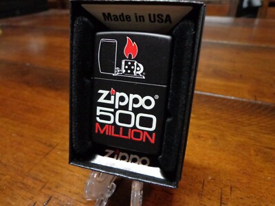 500 MILLION BLACK MATTE ZIPPO LIGHTER MINT IN BOX