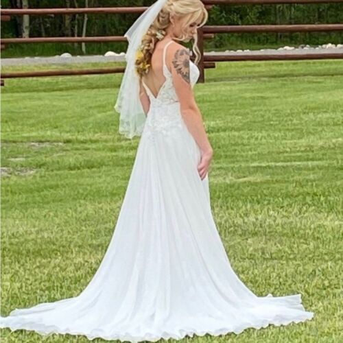 Vestido de novia Rebecca Ingram - Talla 6 - Recién lavado en seco usado una vez - Imagen 2 de 15