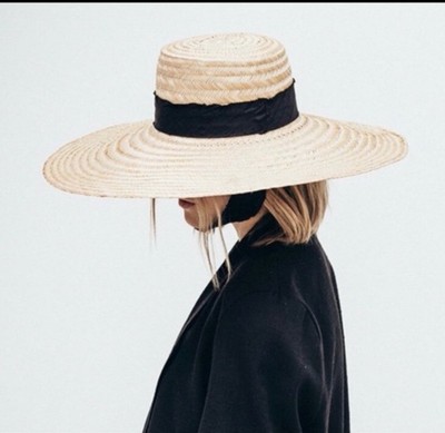 NWT $334 Janessa Leone Romy Natural Mawisa Straw Boater Sun  display picture 2