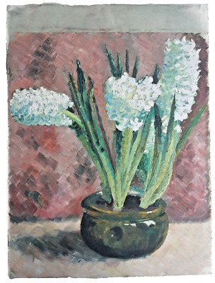 Vintage doppelseitige Ölstudie Stillleben & Wildvogel 39x52 cm #ListingsInLights