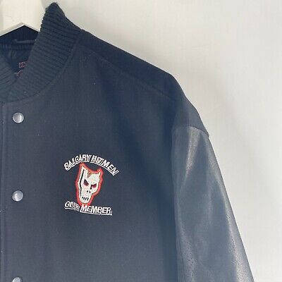 VTG Calgary Hitmen Club Member Wool Leather Varsity Jacket VTG Calgary Hitmen Club Member Wool Leather Varsity Jacket