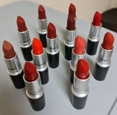 MAC Lippenstift 23 schöne Farbtöne für alle Hauttöne - Full Size 3g - lange getragen