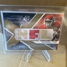 2008 SPX Tony Gonzalez 🔥 Winning Materials SP NFL Letters Jersey Card #/99 HOF