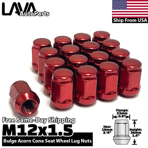 20x Red 12x1.5 Conical Wheel Lug Nut Fit Jaguar XE XF XJ XK FType