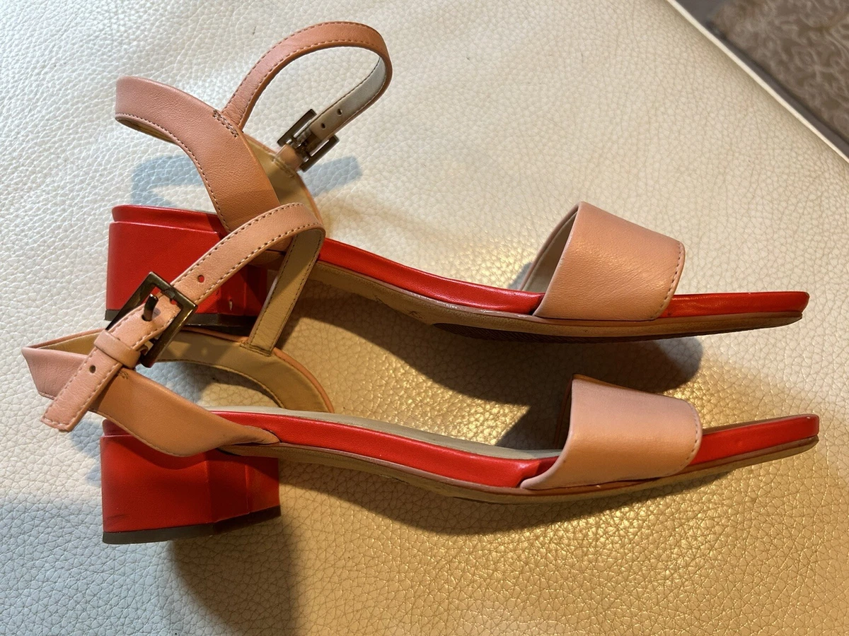 Clark s Low Heel Bright Sandals 5.5 Orange Pink Comfy