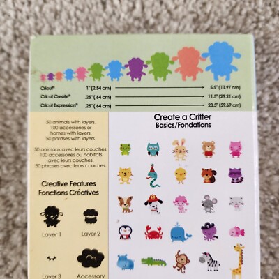 Cricut Create a Critter Crafts Painting Drawing Art Gift Cartridge