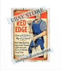 Red Edge Shovels metal tin sign man cave metal dorm room wall art
