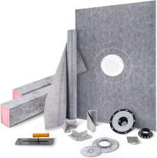 Shower Curb Kit, 38"X60" Watertight Shower Curb Overlay with 4" ABS Central Bond