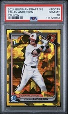 2024 Bowman Chrome Sapphire Ethan Anderson 1st Bowman Yellow Sapphire /75 PSA 10