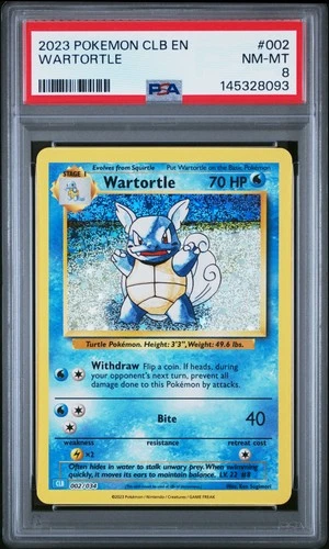 2023 POKEMON CLB-CLASSIC BLASTOISE & SUICUNE EX DECK #002 WARTORTLE PSA 8