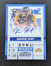 2017 Panini Contenders Kareem Hunt Rookie RC Auto Bowl Ticket /99 Draft Toledo