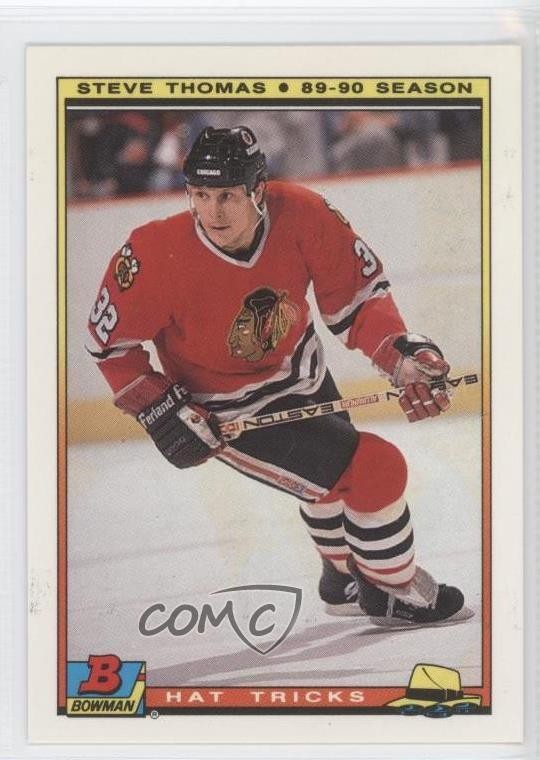 1990-91 Bowman Hat Tricks Steve Thomas #13 l4l