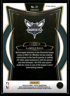 2024-25 Panini Select LaMelo Ball CONCOURSE ORANGE FLASH PRIZM SP