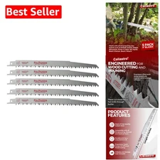 Versatile 9-Inch Wood Pruning Blades - 5-Pack for All Major Reciprocating Saws