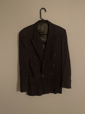 Vintage Christian Dior Wool Double Breasted Blazer Suit Jacket Navy - Men's 40R