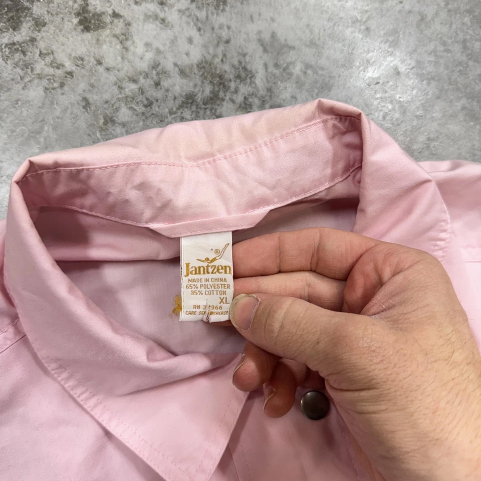 Chaqueta Jantzen Para Hombre 2XL Rosa Ligera Cortavientos Bolsillos a Presión Dobladillo Elástico Foto 3 de 4