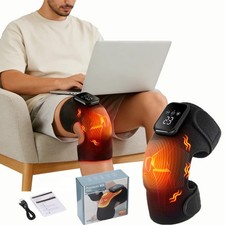 Cordless Knee Massager for Pain Relief with 3 Vibration Modes, 3 Heating Levels